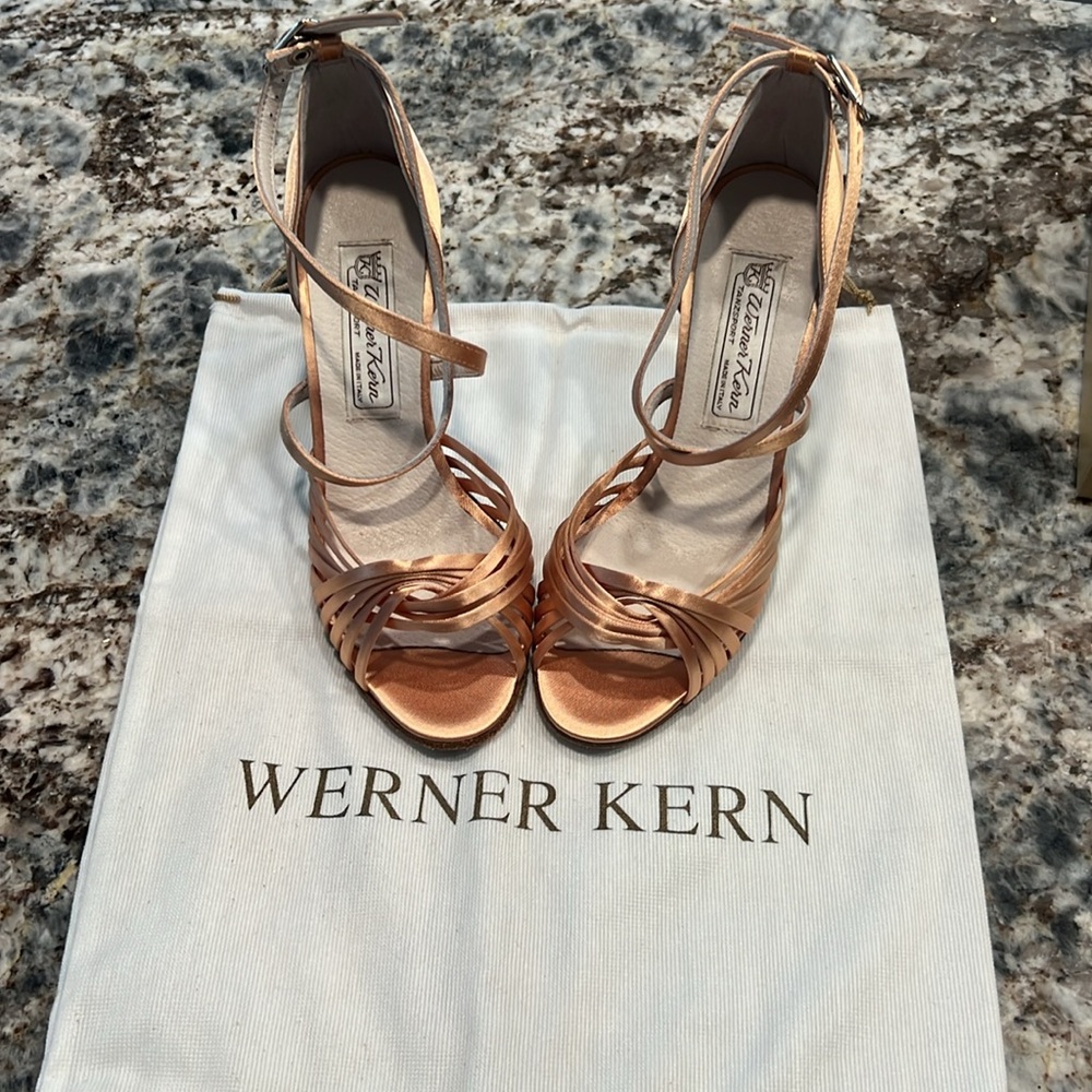New Elegant Tan Strappy Heels by Werner Kern